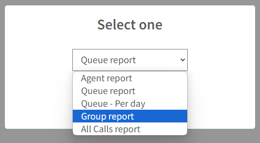 PDF Report Template selection, selected is Group Report