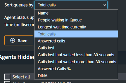 wallboard layout 10 sort queue by